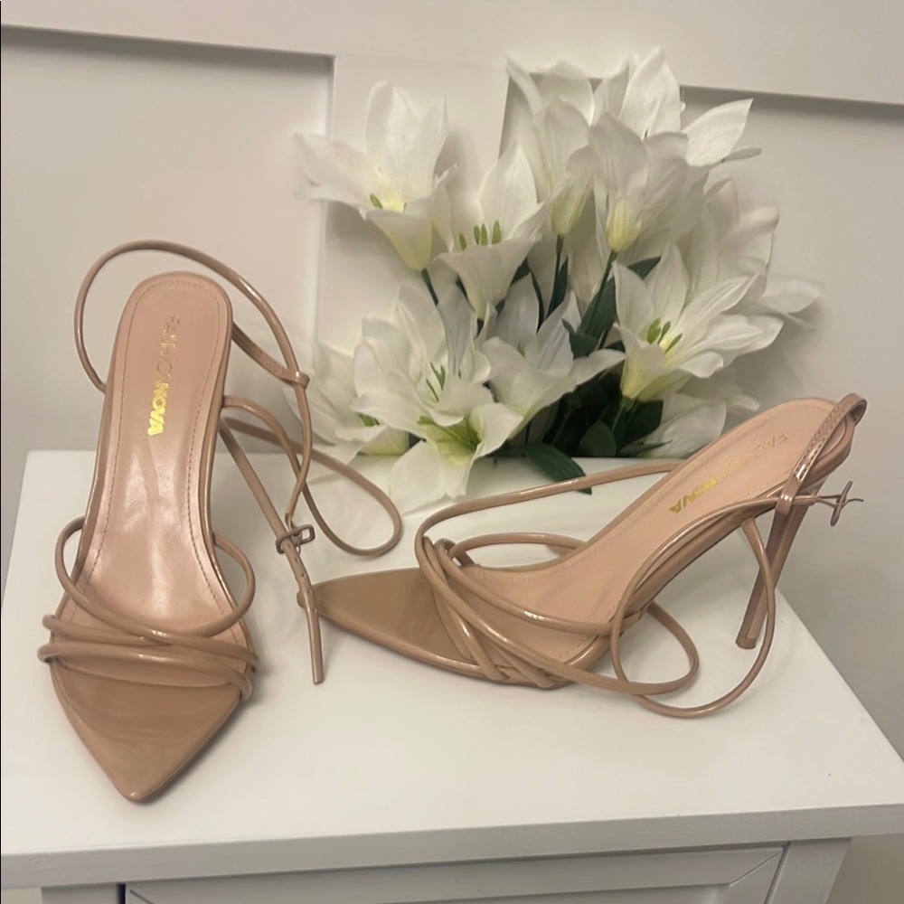Elegant Tan Strappy Heels